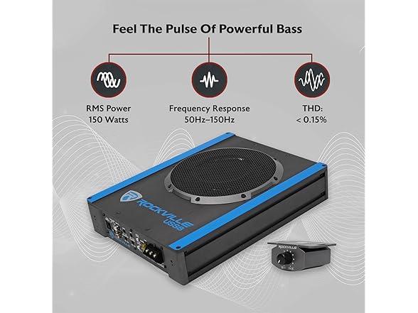 Rockville Rockville USS8 8" 600W Slim Under-Seat Active Ca