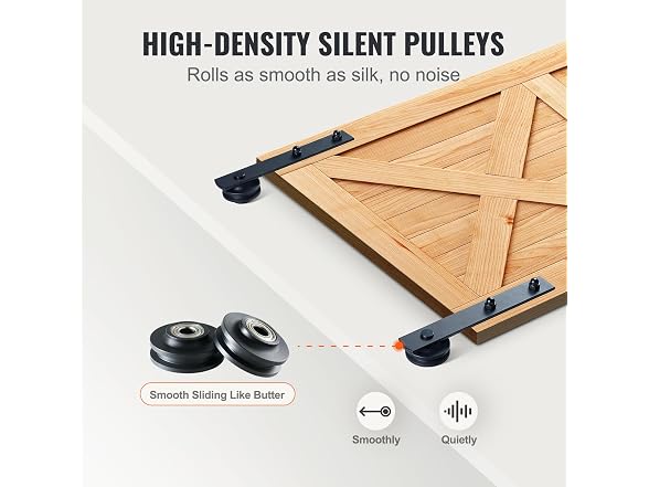 8FT Sliding Barn Door Hardware Kit, 330LBS Heavy