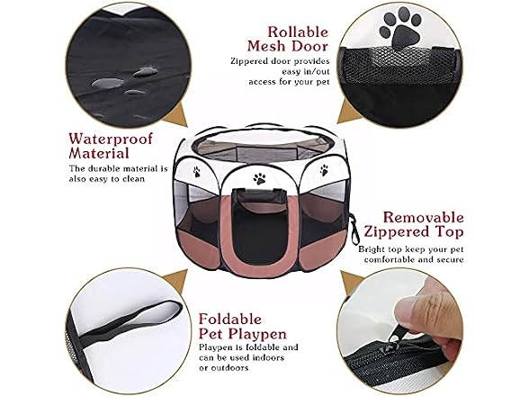 GREUS Portable Foldable Pet Playpen Pet