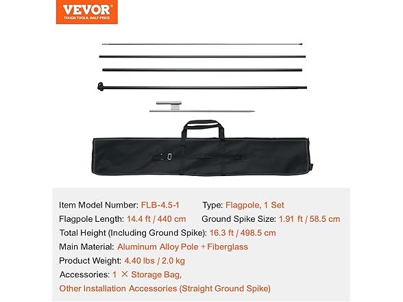 VEVOR Feather Flag Pole Kit, Swooper Flag Pole