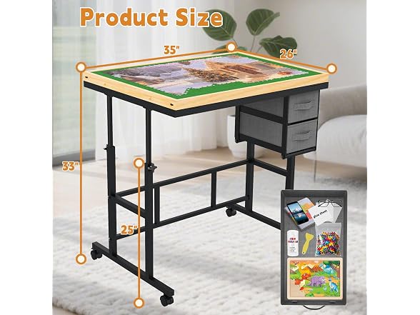 Jigsaw Puzzle Table with Drawers - Gallery 2