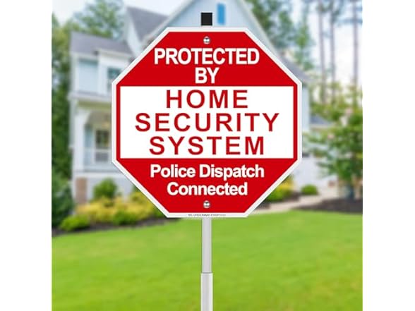 MINGHONG Protected By Home Security Sign