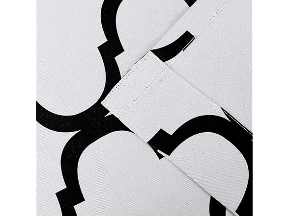 Melodieux White/Black Blackout Curtain 42"x63"
