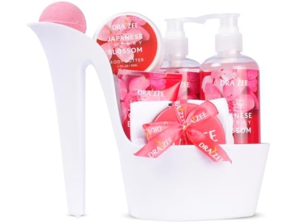 Draizee Luxury Spa Gifts for Women – 8 Pc Cherry Blossom