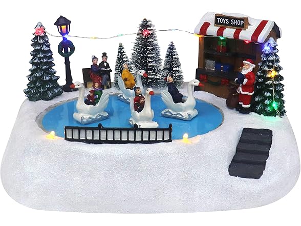 Top Treasures Christmas Shop w/Moving Swans