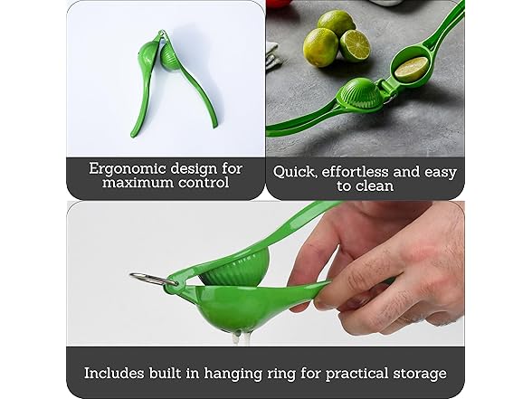 IMUSA Cast Aluminum Lime Squeezer, Green