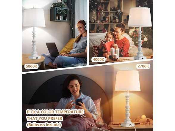 Farmhouse Table Lamps, Set of 2