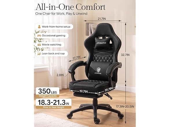 Downix Breathable Fabric Gaming Chair Black