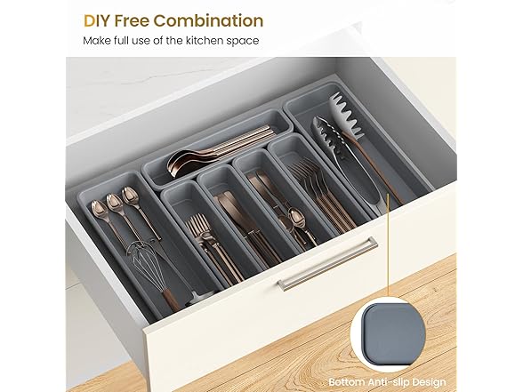 K KORKUAN Silicone Silverware Organizer
