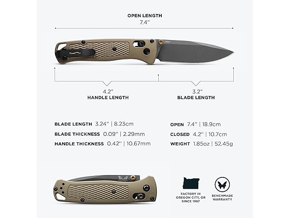 Benchmade Bugout Knife - Ranger Green Grivory - Cerakote Finish - Gallery 5