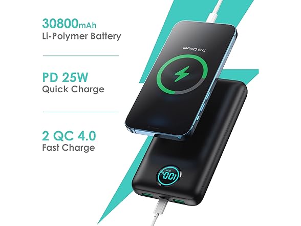 30800mAh 3 Output Power Bank