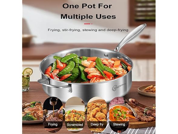 LOLYKITCH Silver 8-10 Inch Frying Pan
