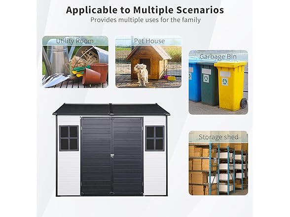 ZENITHLIVING Outdoor Storage Shed, Grey