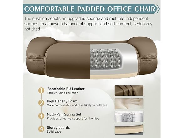 Brick Attic W0893 Leather Office Chair with Wheels1 (Open Box) - Gallery 5