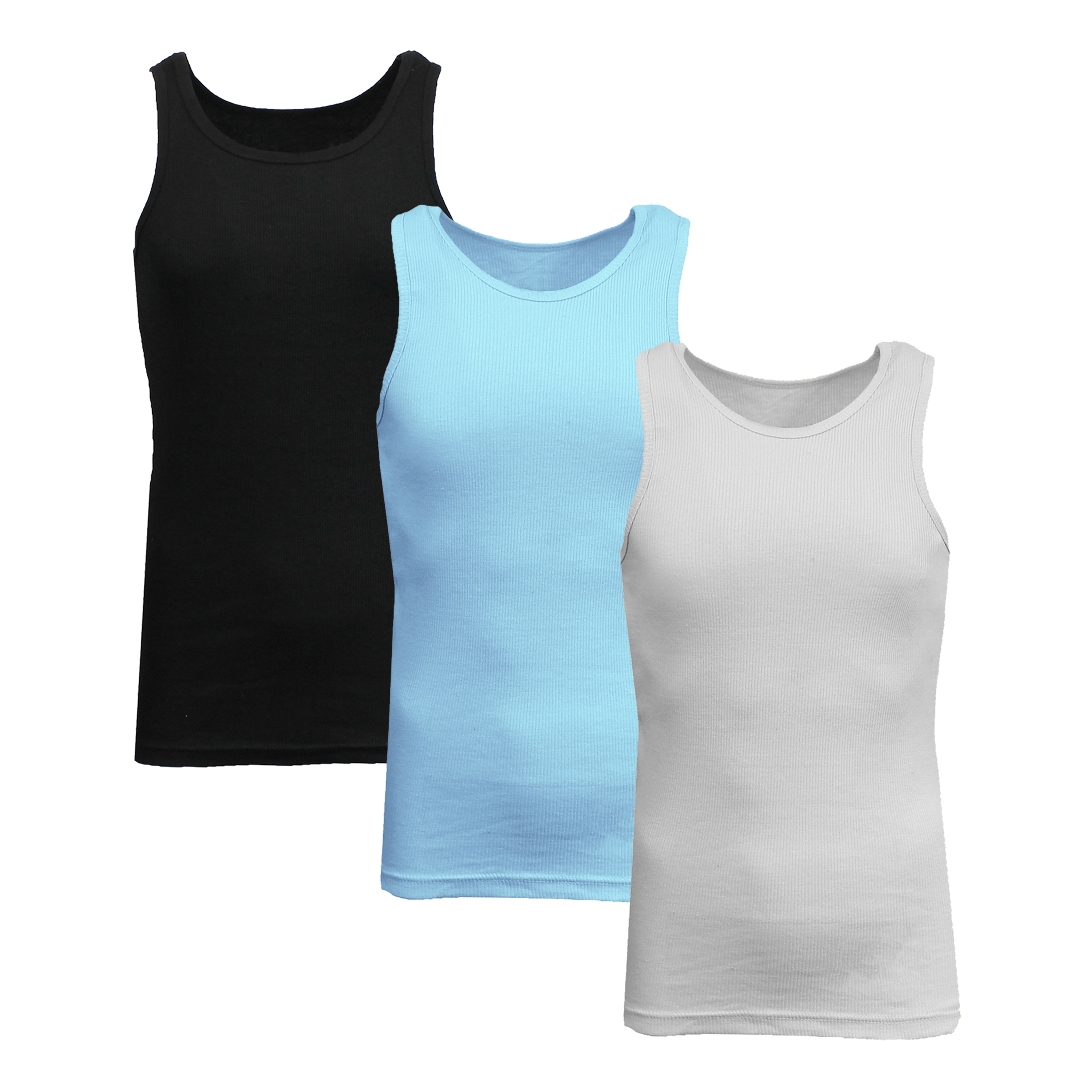 3 or 5PK Men's Heavyweight Ribbed Tank Top - Gallery 38