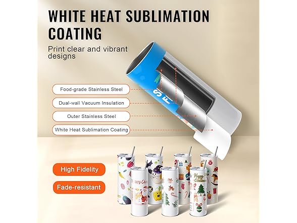 VEVOR Tumbler Heat Press Machine and Sublimation Tumblers