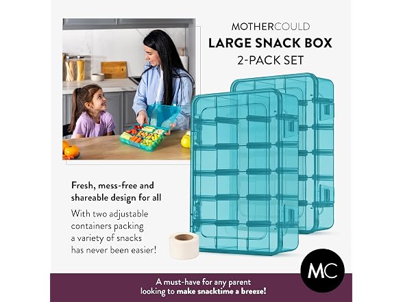 Mothercould Large Kids Snack Box Containers Set of 2