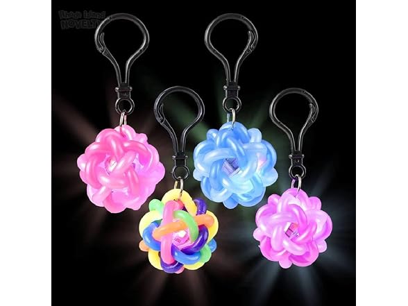 1.5" Light-Up Loop Ball Backpack Clip 24ct