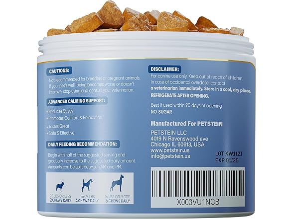Natural Calming Chews for Dogs with Hemp Oil