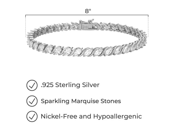 Amazon Essentials Cubic Zirconia Wave Bracelet