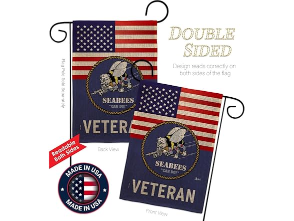 US Seabees Veteran Flag