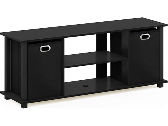 Furinno Econ Entertainment Center, Black/Black