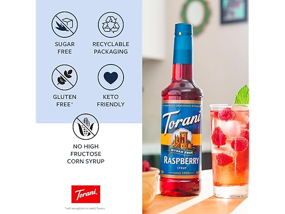 Torani Sugar Free Syrup, Coffeehouse Variety