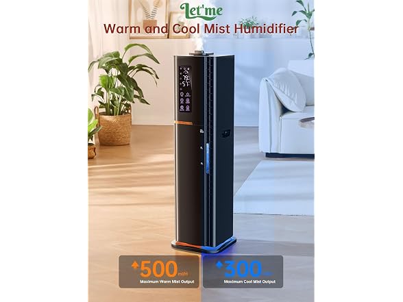 let'me 2.64Gal Warm Cool Mist Humidifier