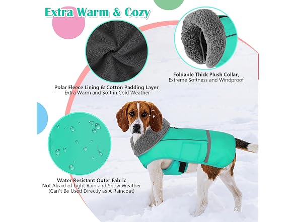 Dogcheer Warm Dog Coat, Waterproof Dog Jacket