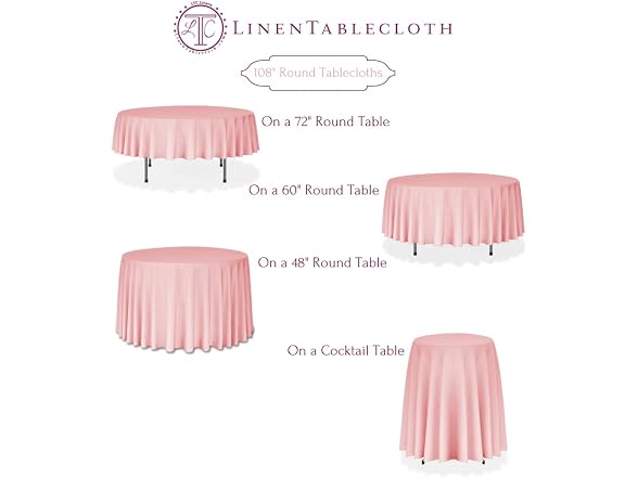LinenTablecloth 108-Inch Round Tablecloth Lavender