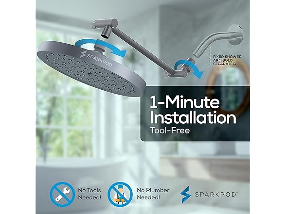 8" Round High Pressure Rain Shower Head