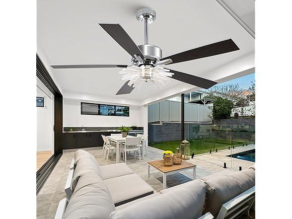 Parrot Uncle F6035CR 52 Inch Ceiling Fans with Lights and Remote