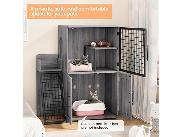 Hidden Cat Litter Box with Ladder