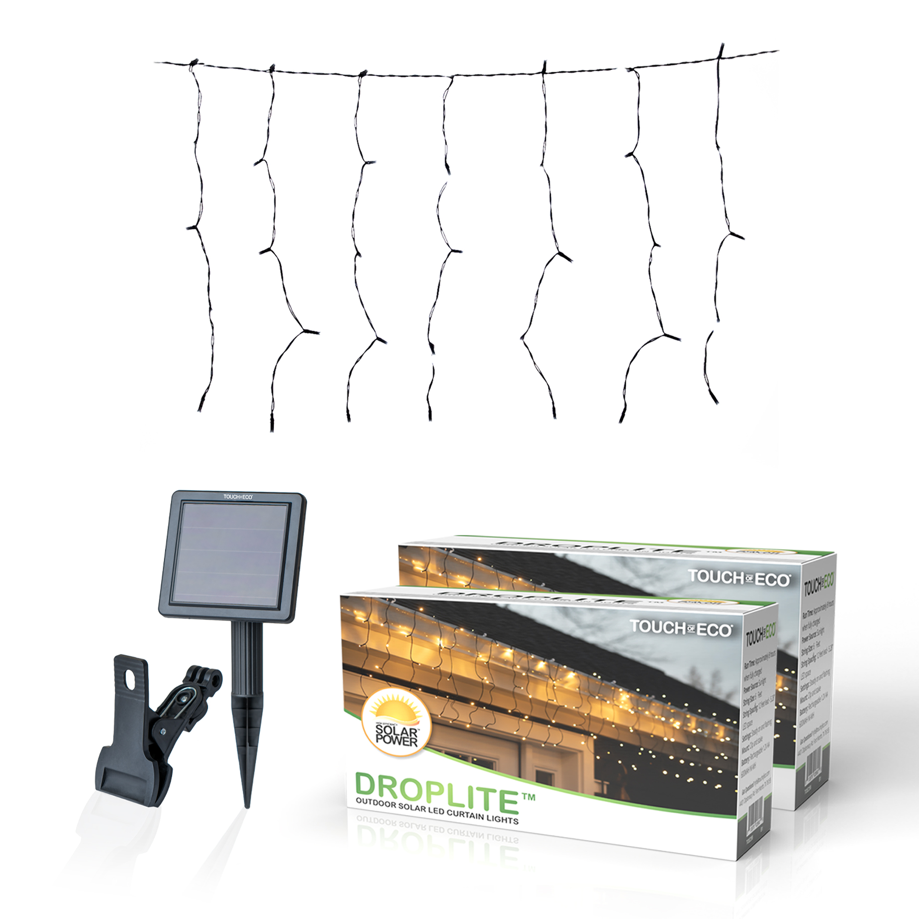 Droplite Solar 110 LED Curtain String Light - Gallery 10