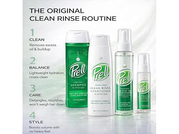 Prell Original Green Shampoo 13.5oz 3pk