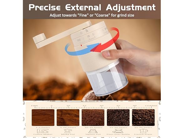 NANSPATH Manual Coffee Grinder, Burr