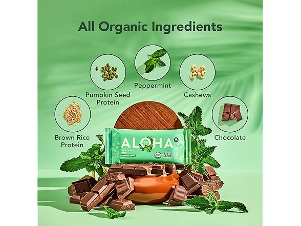 ALOHA Organic Plant Based Protein Bars,