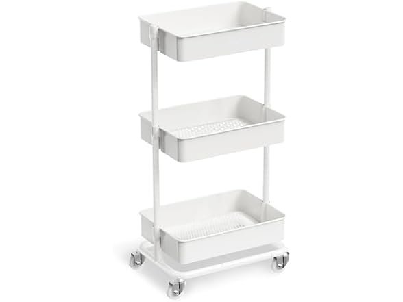 3 Tier Rolling Cart with Wheels for Home Organization