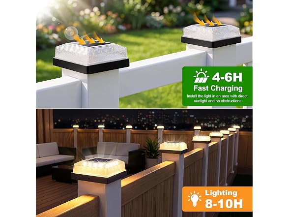 Brightever B0FXLRC2D5 Solar Post Cap Light Outdoor