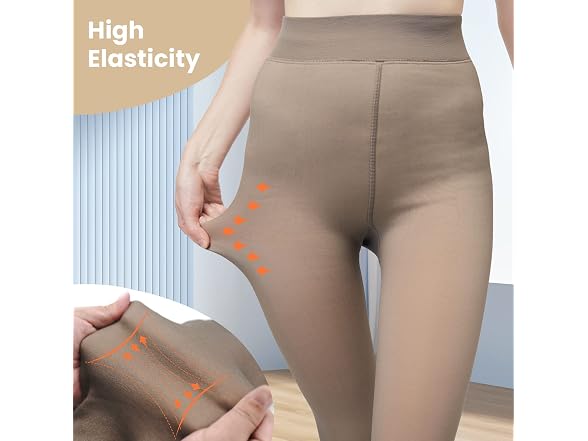 X-cheng Women (L) Fake Translucent Fleece Tights