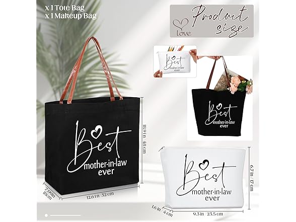 2 Piece Tote bag with Make up Bag 2 Pack