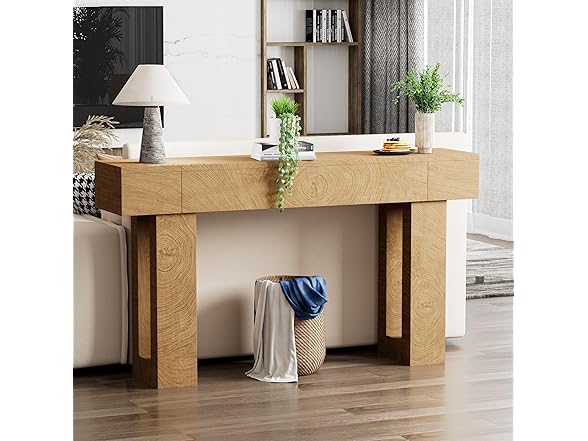 Natural 63 Inch Long Console Table