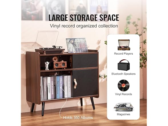 Happybuy Record Player Stand with Power