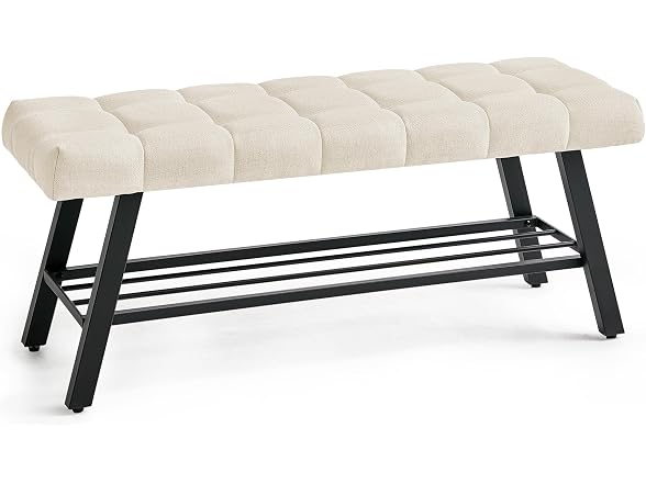 Lue Bona 45" Entryway Bench Linen Color