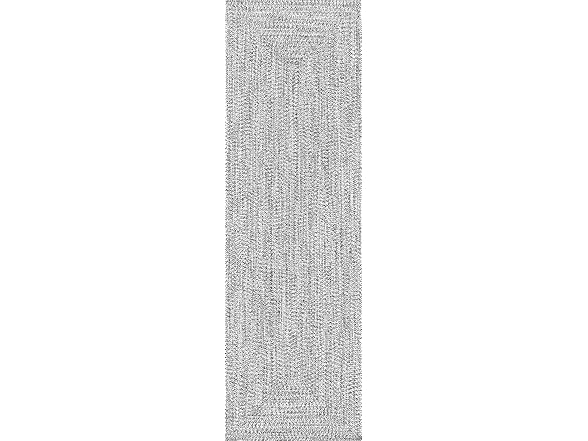 nuLOOM 2x18 Braided Rug Salt and Pepper