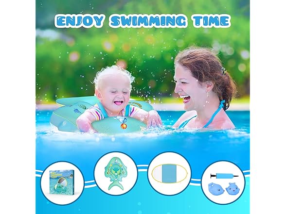 Balhvit No Flip Over Baby Pool Float Blue XL