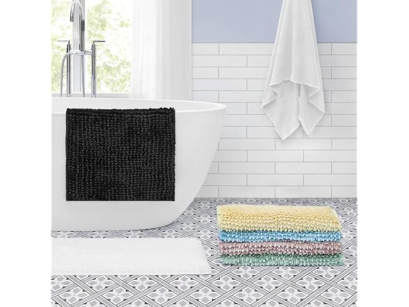 Laura Ashley Butter Chenille Bath Rug, Pi