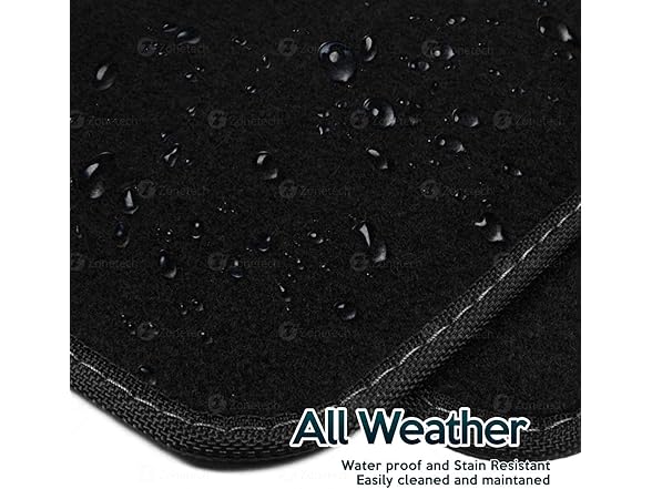 Zone Tech FM0005 4-PC Black Car Carpet Floor Mat Black