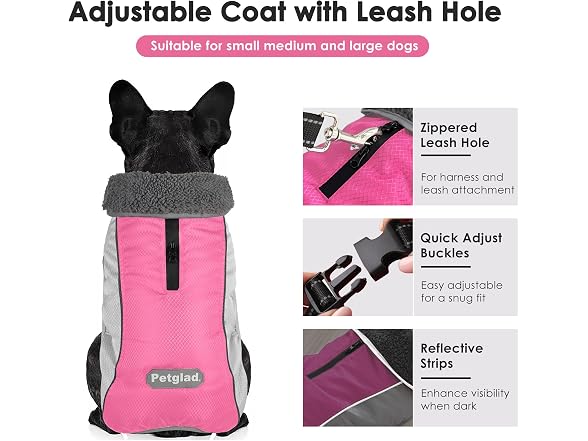 Petglad Dog Coat, Waterproof Ripstop Dog Win
