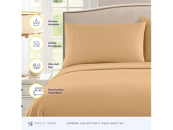 Sweet Home Collection Full Size Sheet Sets - Breatha